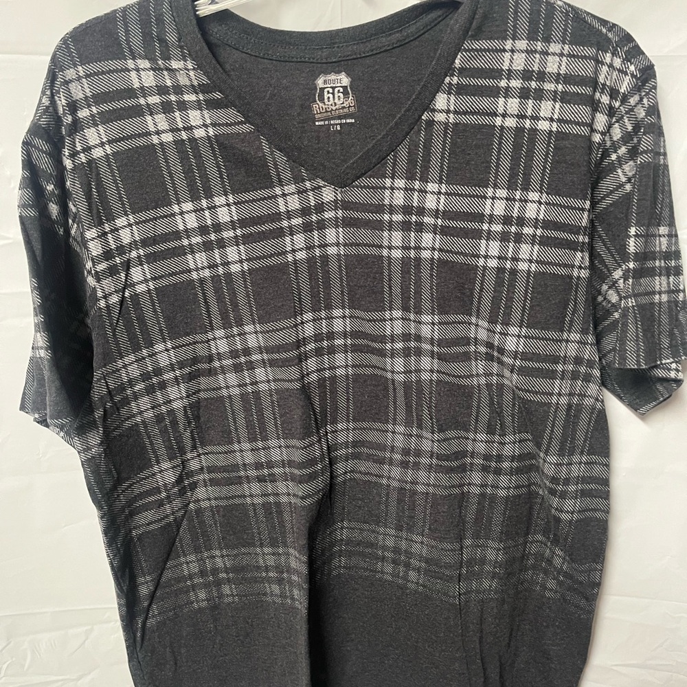 Route 66 Charcoal V-Neck Tee